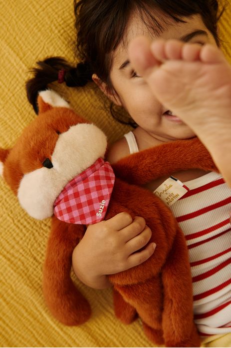 Personalizable baby fox lovey, made-in-France newborn gift