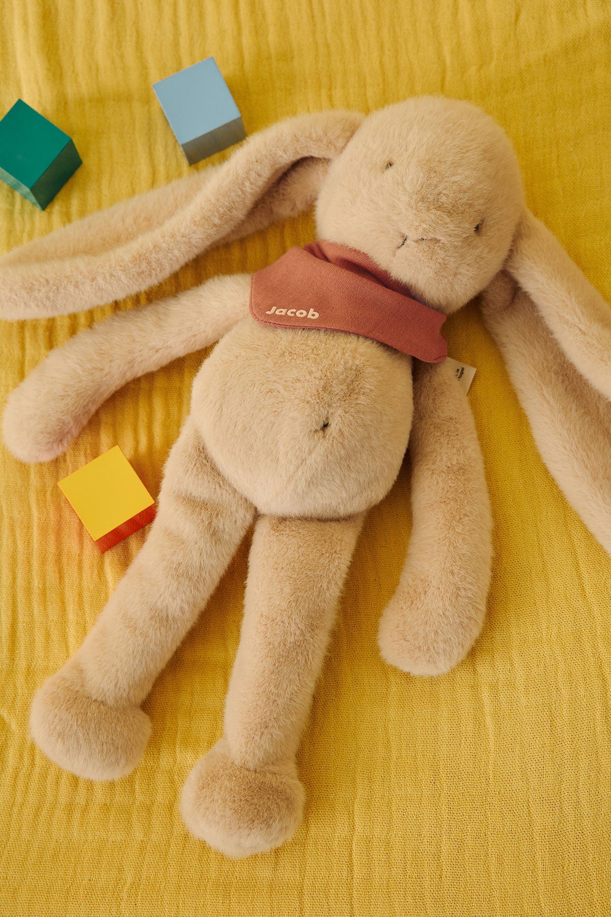 Peluche de apego de conejito para bebé, personalizable, regalo de nacimiento, hecha en Francia