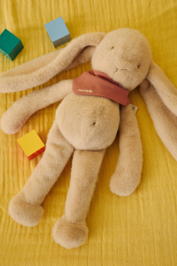 Peluche de apego de conejito para bebé, personalizable, regalo de nacimiento, hecha en Francia
