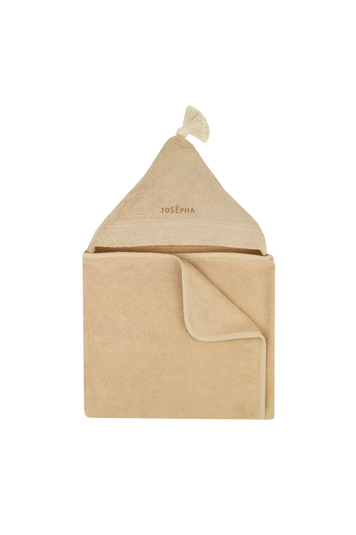 personalizable baby hooded bath towel in soft, absorbent terry cloth