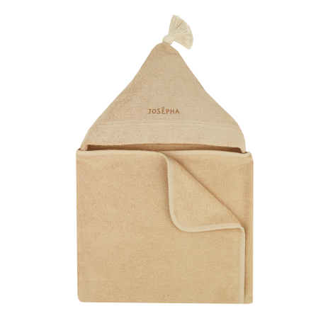 personalizable baby hooded bath towel in soft, absorbent terry cloth