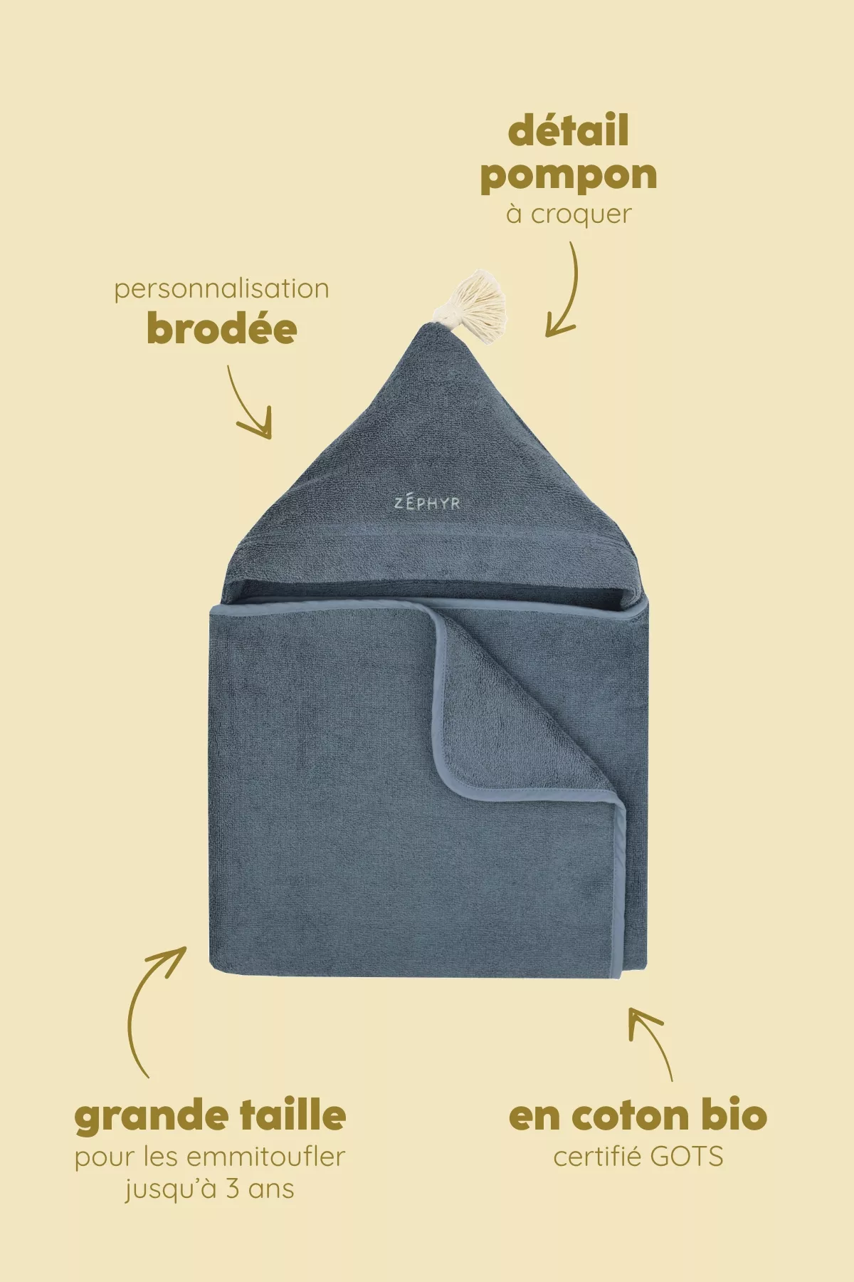 capa de baño para bebé personalizable de rizo absorbente y suave