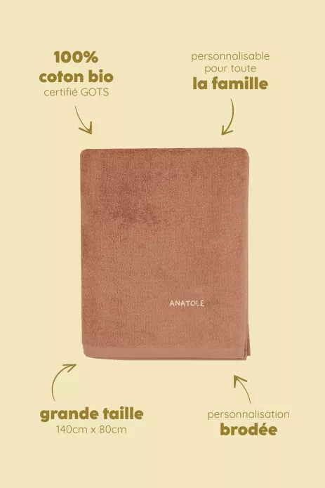 serviette de toilette et bain éponge personnalisable pour enfant