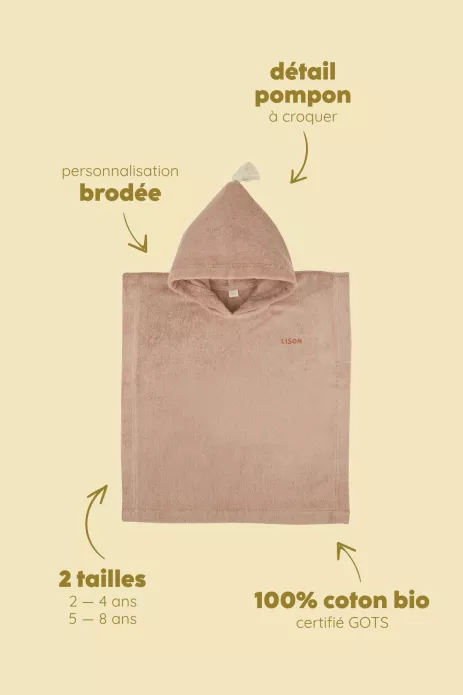 Poncho personalizable para niños, de rizo suave, para el baño y la playa
