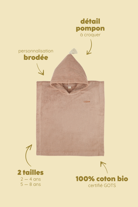 Poncho personalizable para niños, de rizo suave, para el baño y la playa