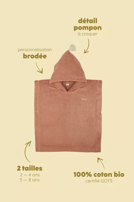 poncho enfant personnalisable pour bain et plage éponge moelleuse