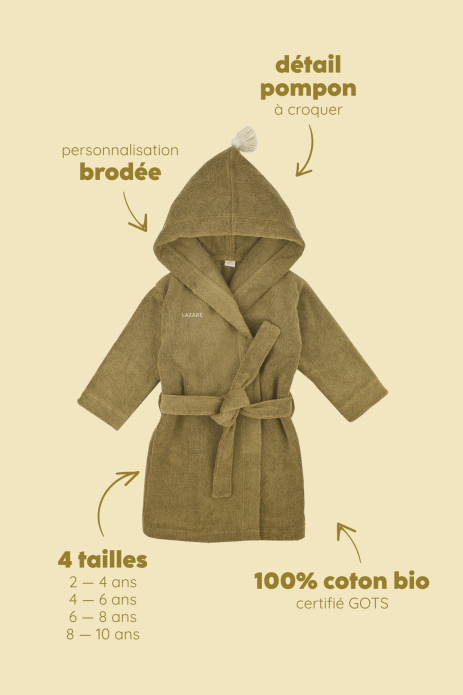 Personalizable kids’ bathrobe in soft terry cloth