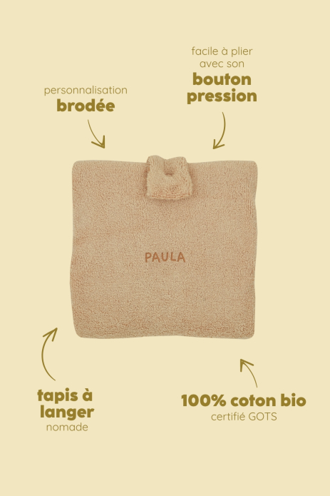 Personalizable foldable travel changing mat for babies