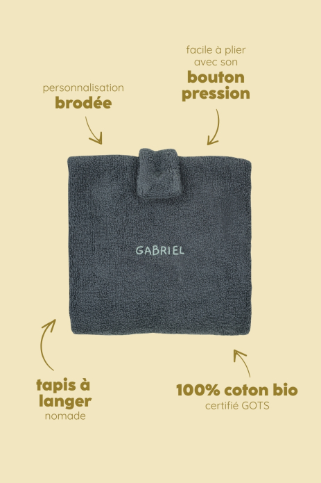 tapis à langer pliable de voyage pour bébé personnalisable