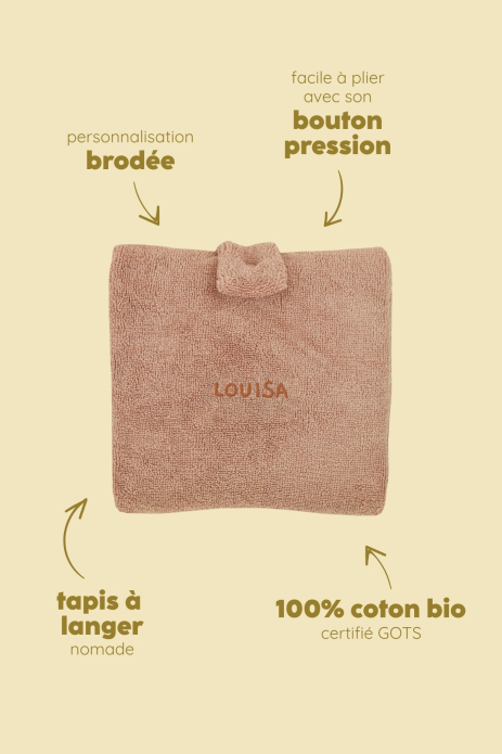 Personalizable foldable travel changing mat for babies
