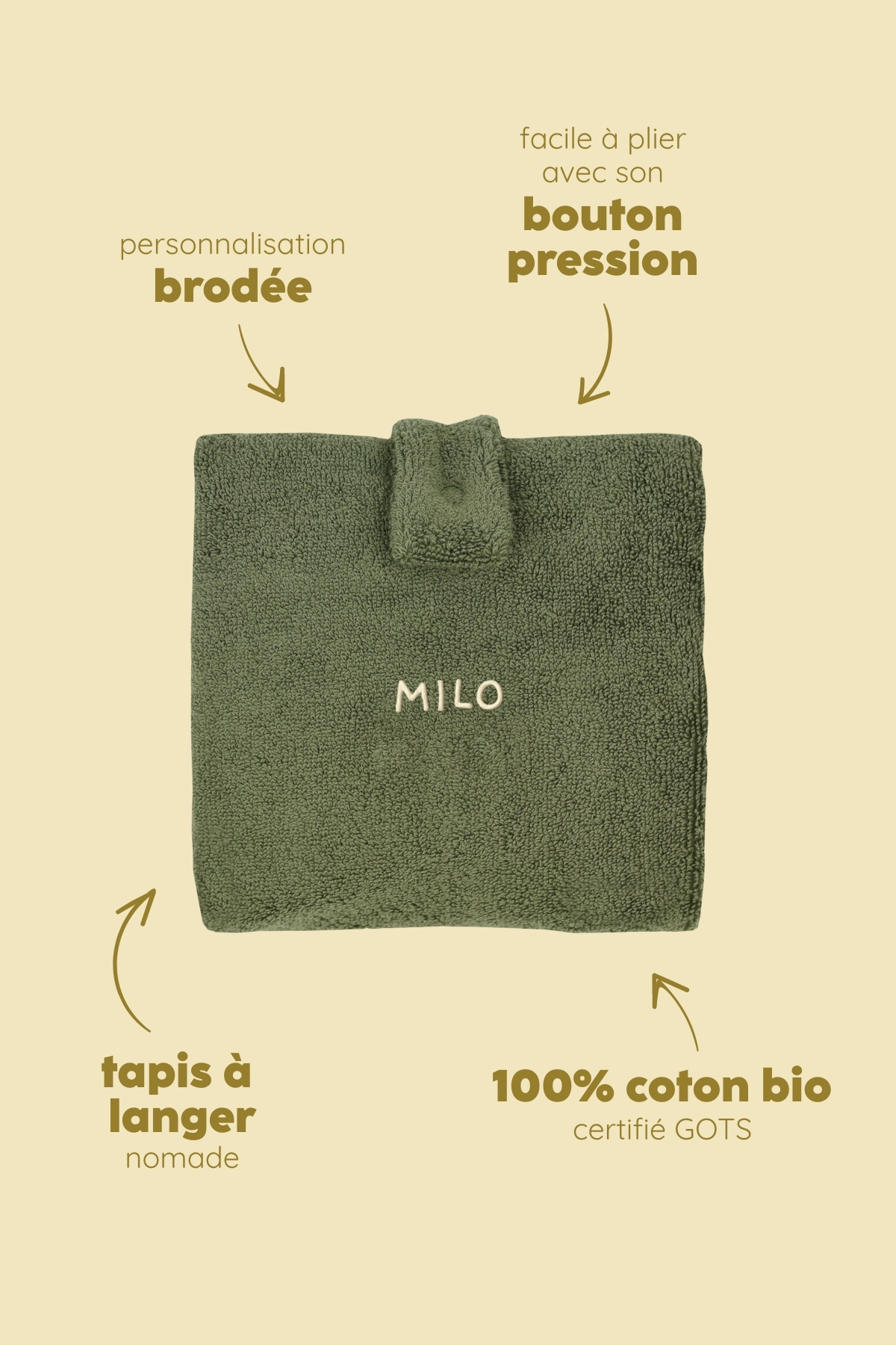 Personalizable foldable travel changing mat for babies