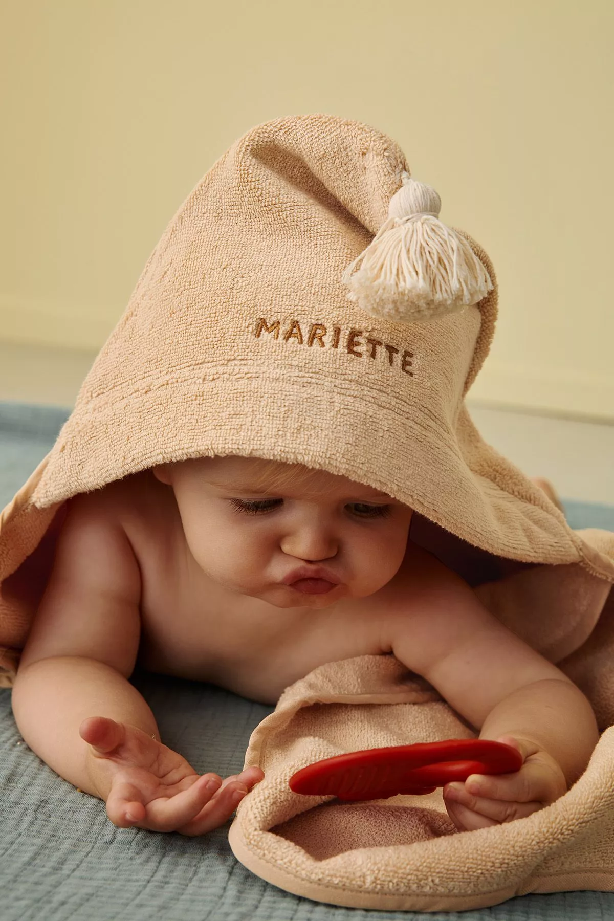 capa de baño para bebé personalizable de rizo absorbente y suave