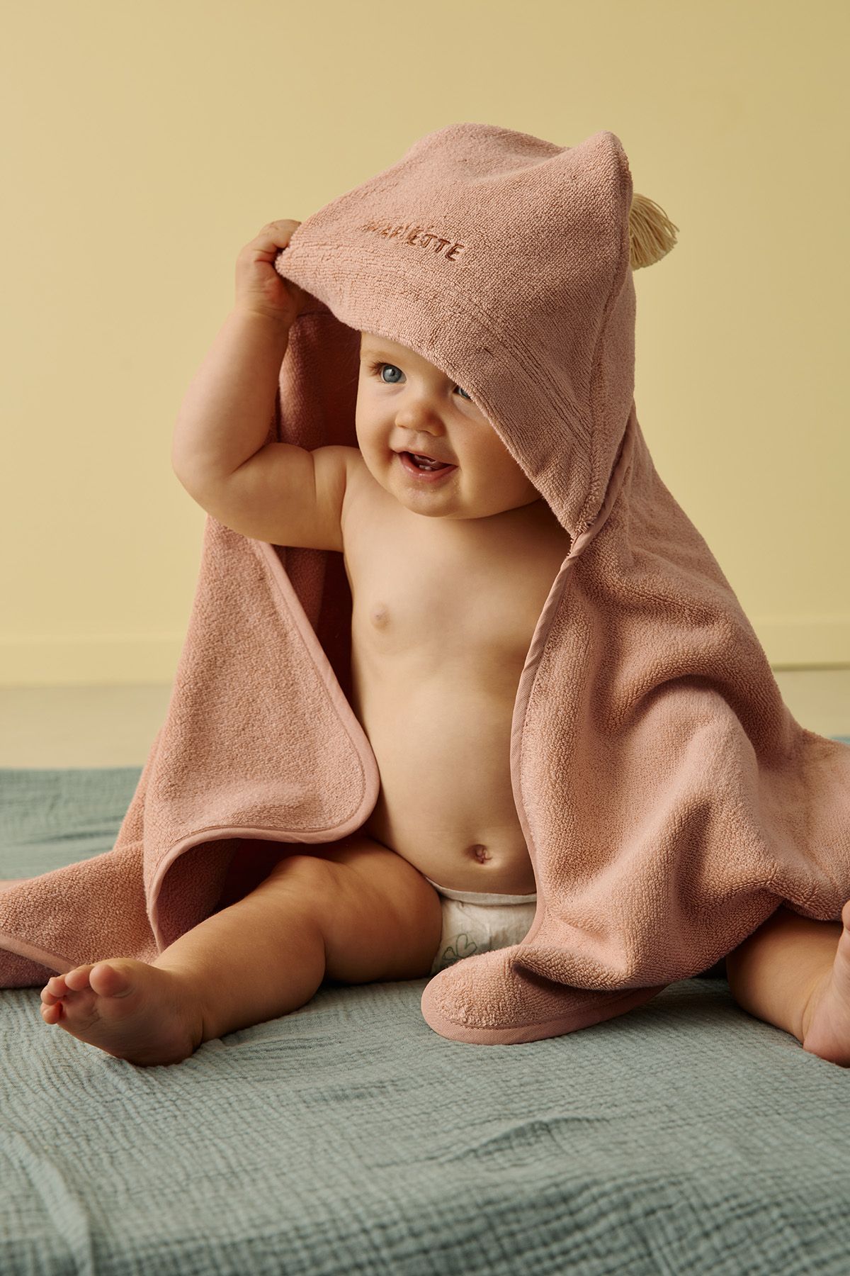 capa de baño para bebé personalizable de rizo absorbente y suave