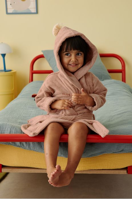 Personalizable kids’ bathrobe in soft terry cloth