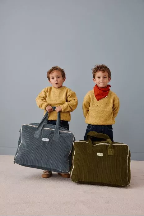 Maleta personalizada de pana para bebés, niños y padres