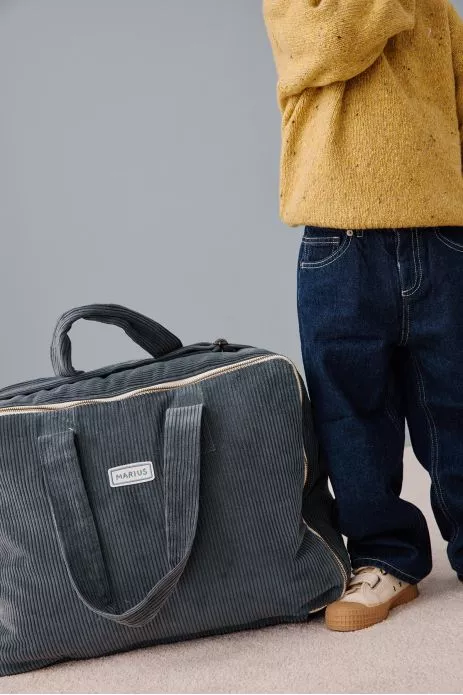 valise personnalisée en velours côtelé bébé enfant parent