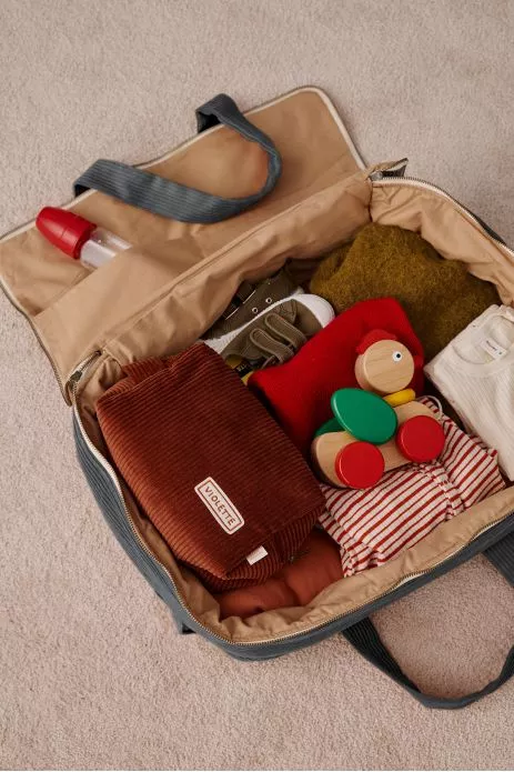 personalized corduroy suitcase for babies, kids, and parents