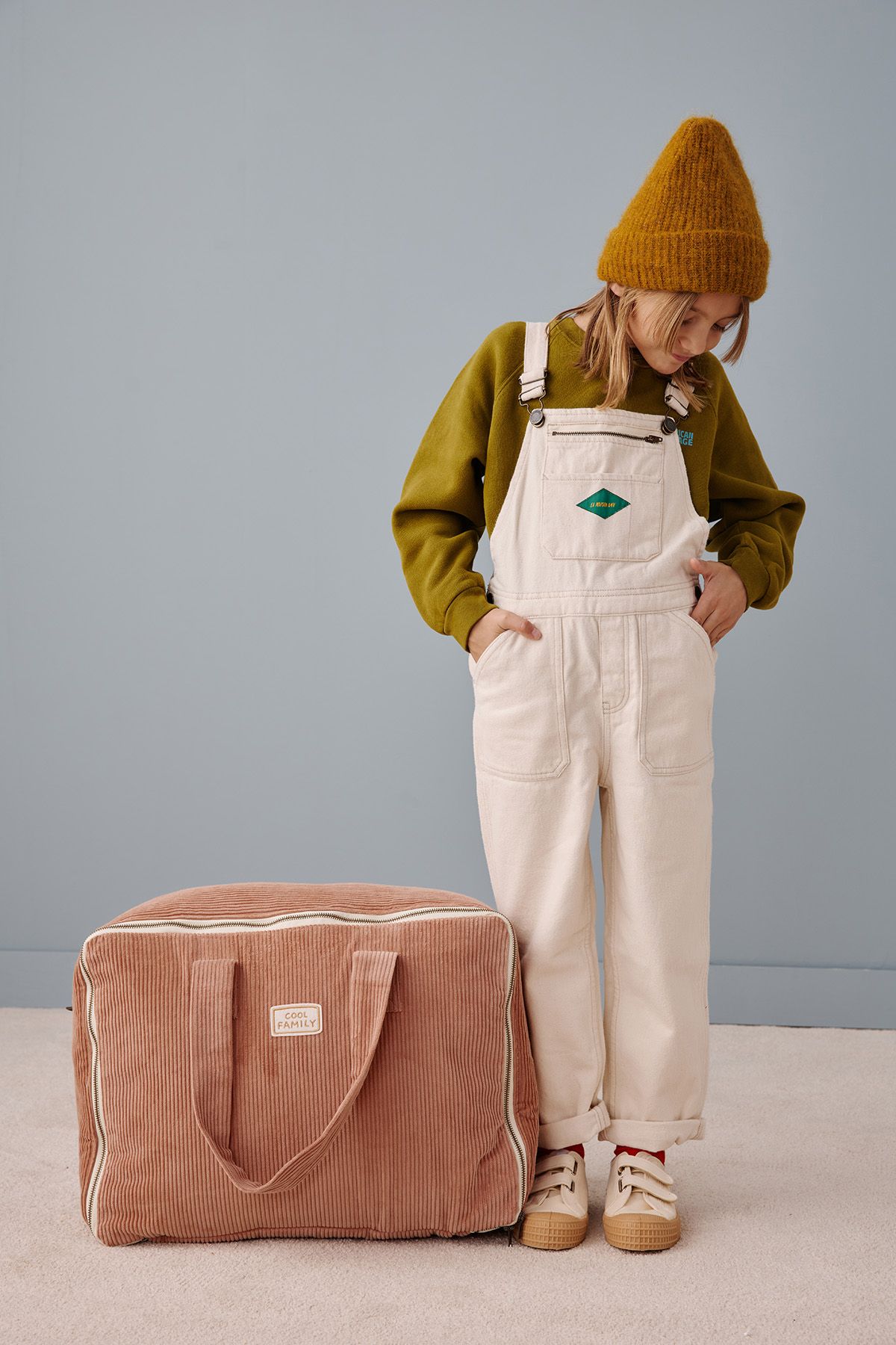 valise personnalisée en velours côtelé bébé enfant parent
