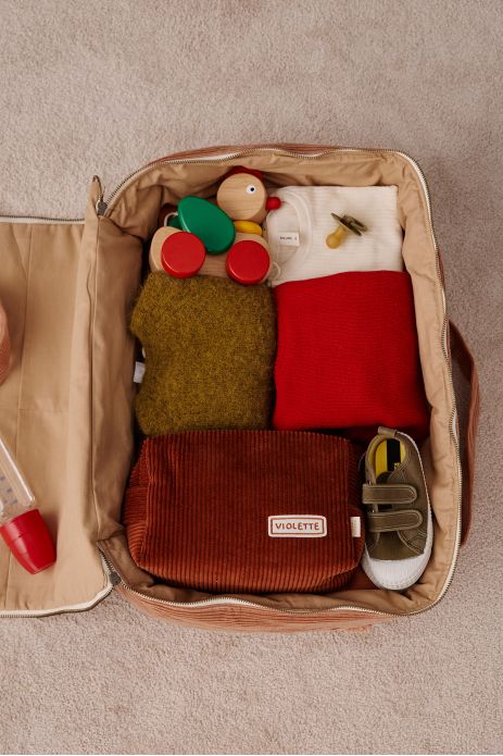 Maleta personalizada de pana para bebés, niños y padres