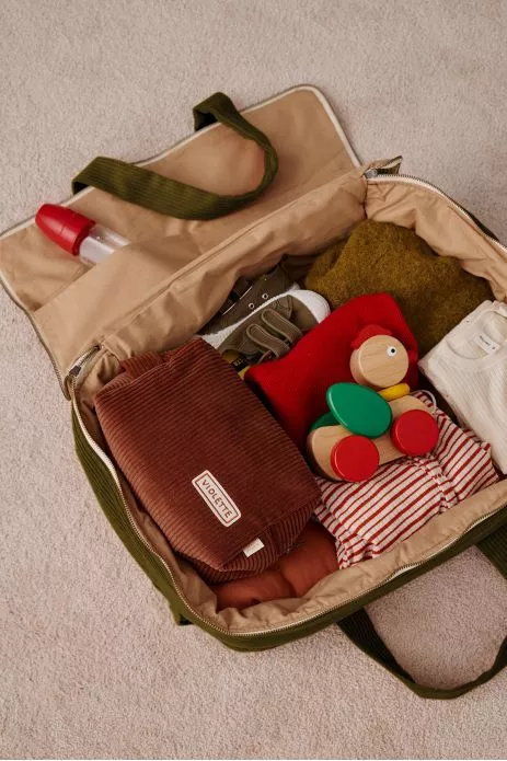 valise personnalisée en velours côtelé bébé enfant parent