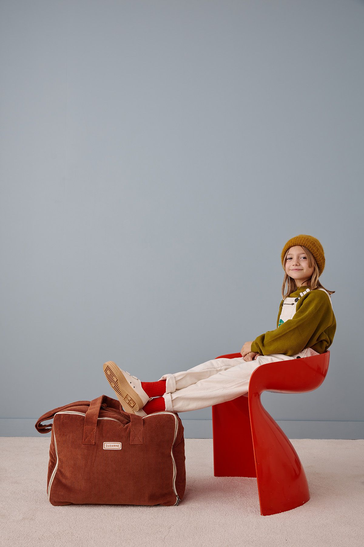 personalized corduroy suitcase for babies, kids, and parents