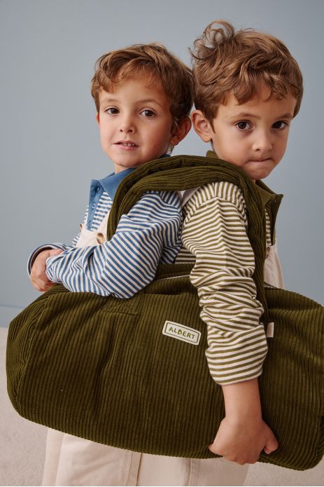 Bolsa de deporte tipo bowling personalizable de pana para bebés y niños