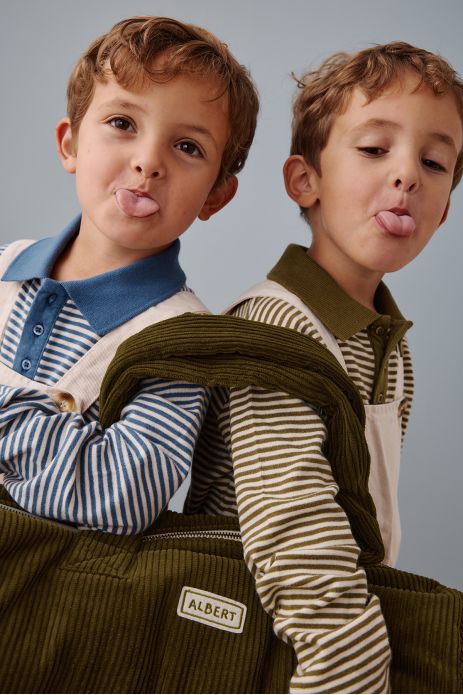 personalizable corduroy bowling bag and gym bag for babies and kids
