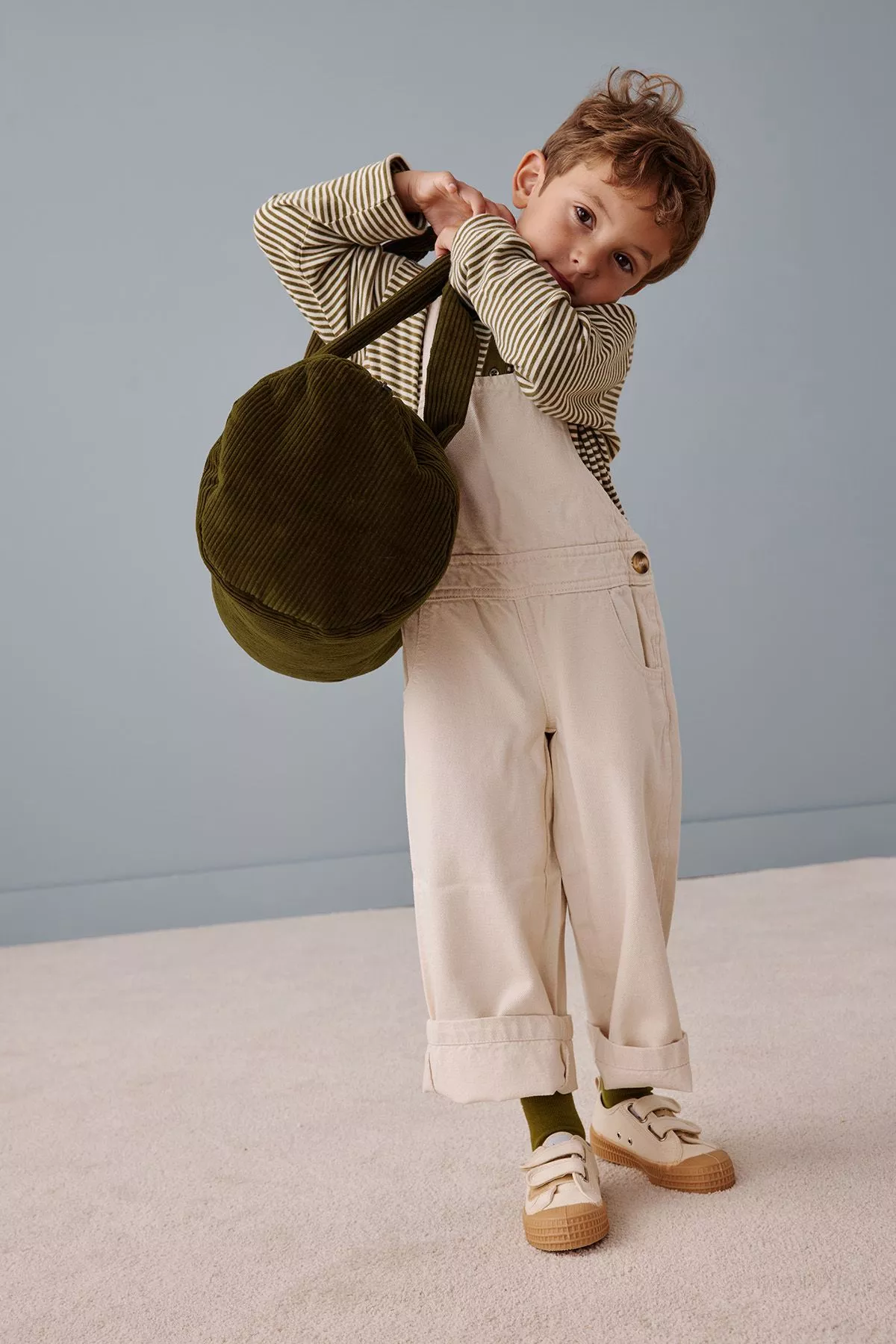 personalizable corduroy bowling bag and gym bag for babies and kids