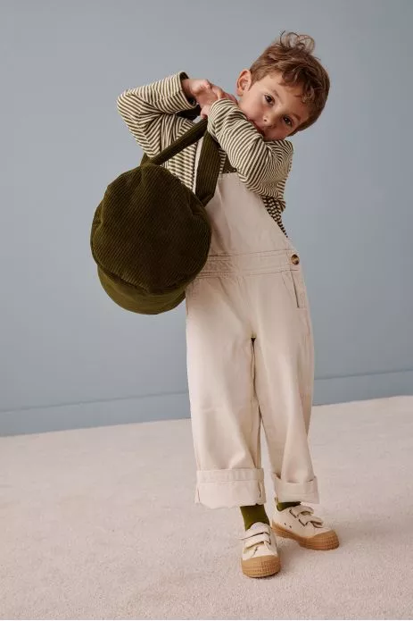 personalizable corduroy bowling bag and gym bag for babies and kids