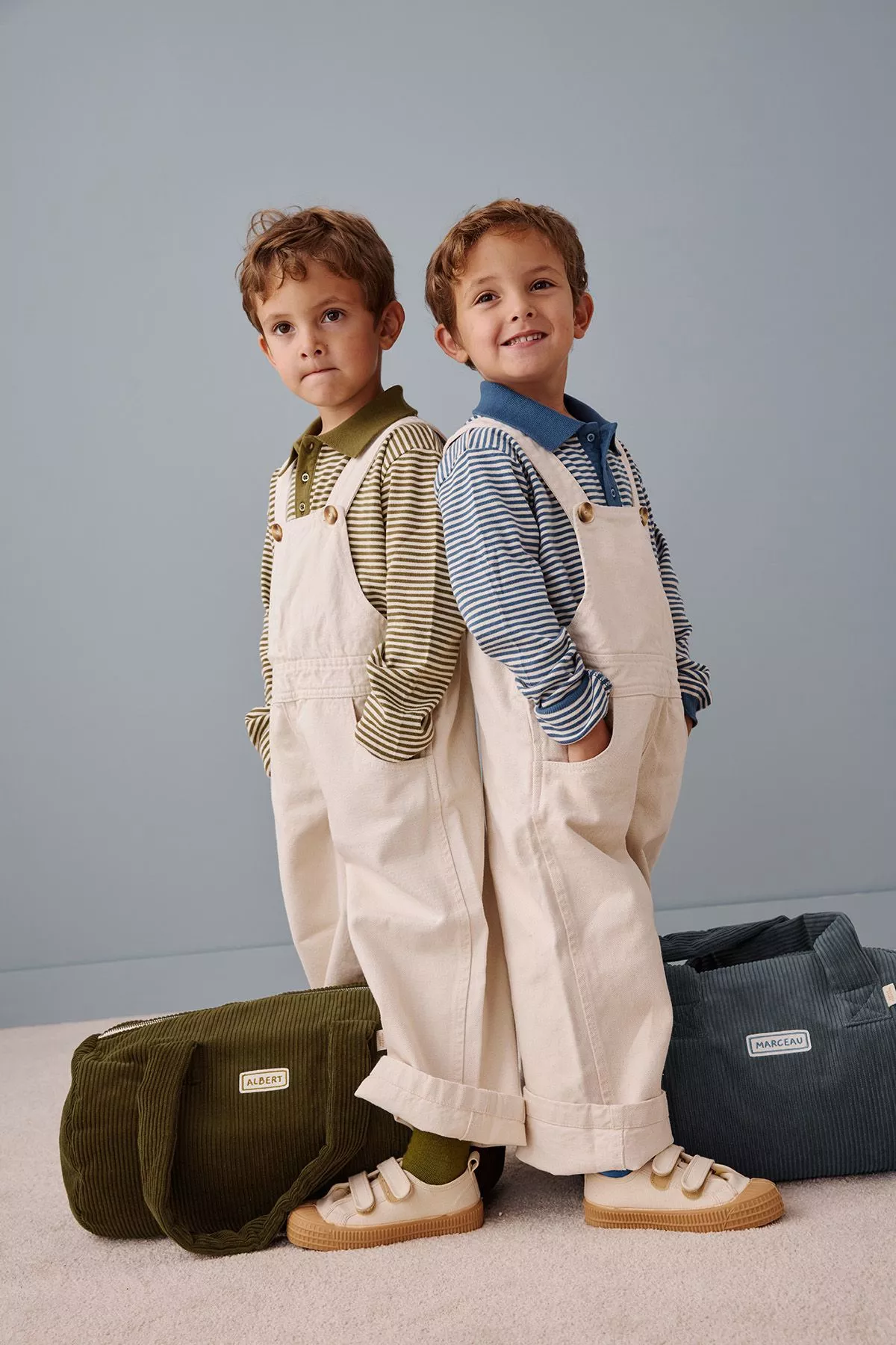 personalizable corduroy bowling bag and gym bag for babies and kids