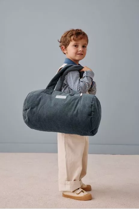 personalizable corduroy bowling bag and gym bag for babies and kids