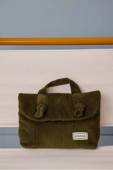 personalized corduroy toiletry bag for babies