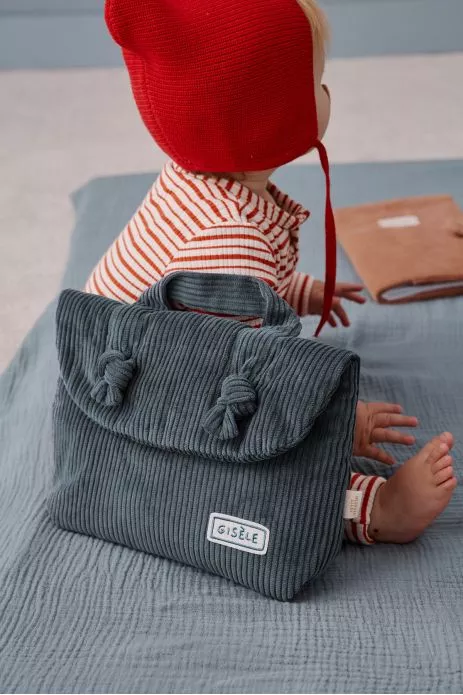 trousse de toilette personnalisée en velours côtelé pour bébé