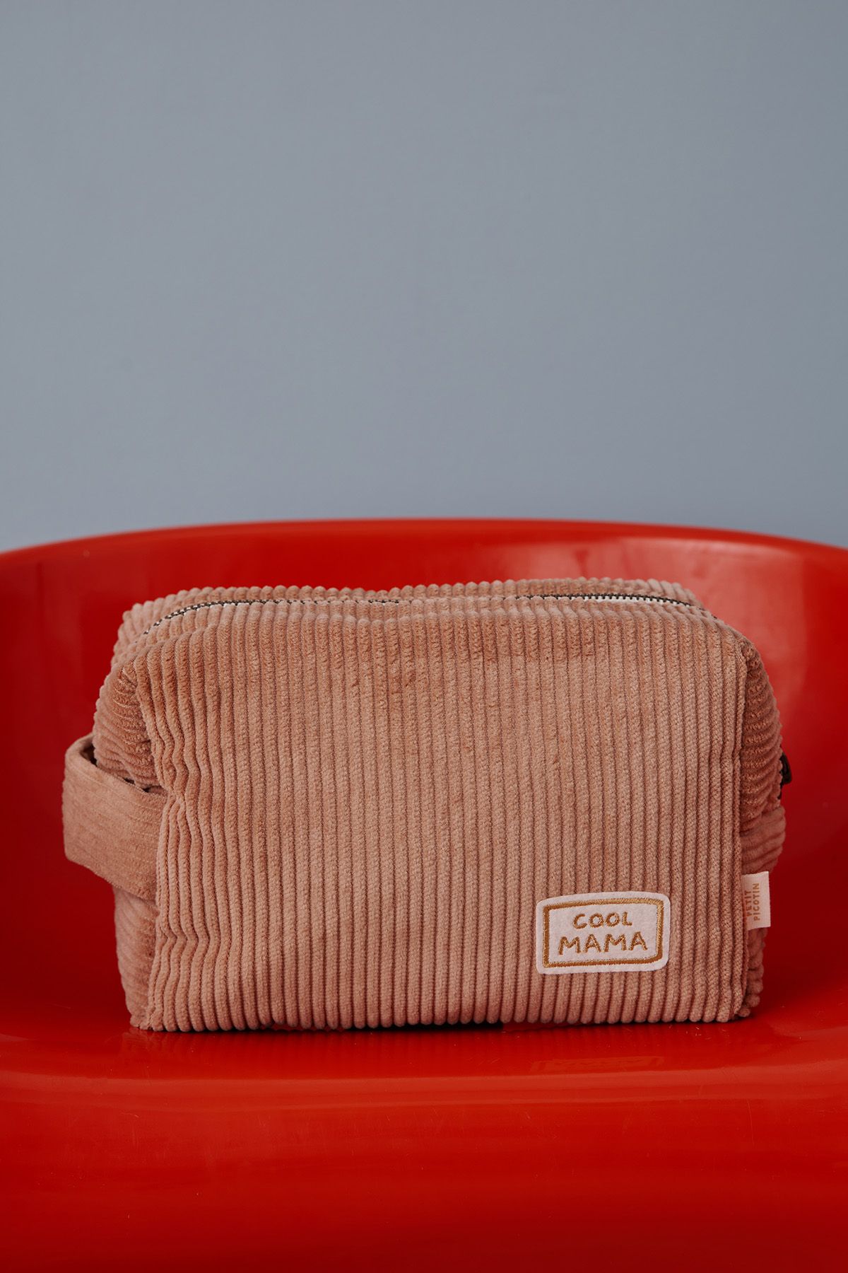 trousse de toilette personnalisée en velours côtelé bébé enfant parent