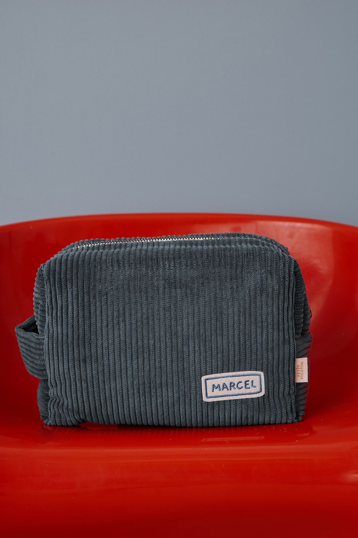personalized corduroy toiletry bag for babies, kids, and parents
