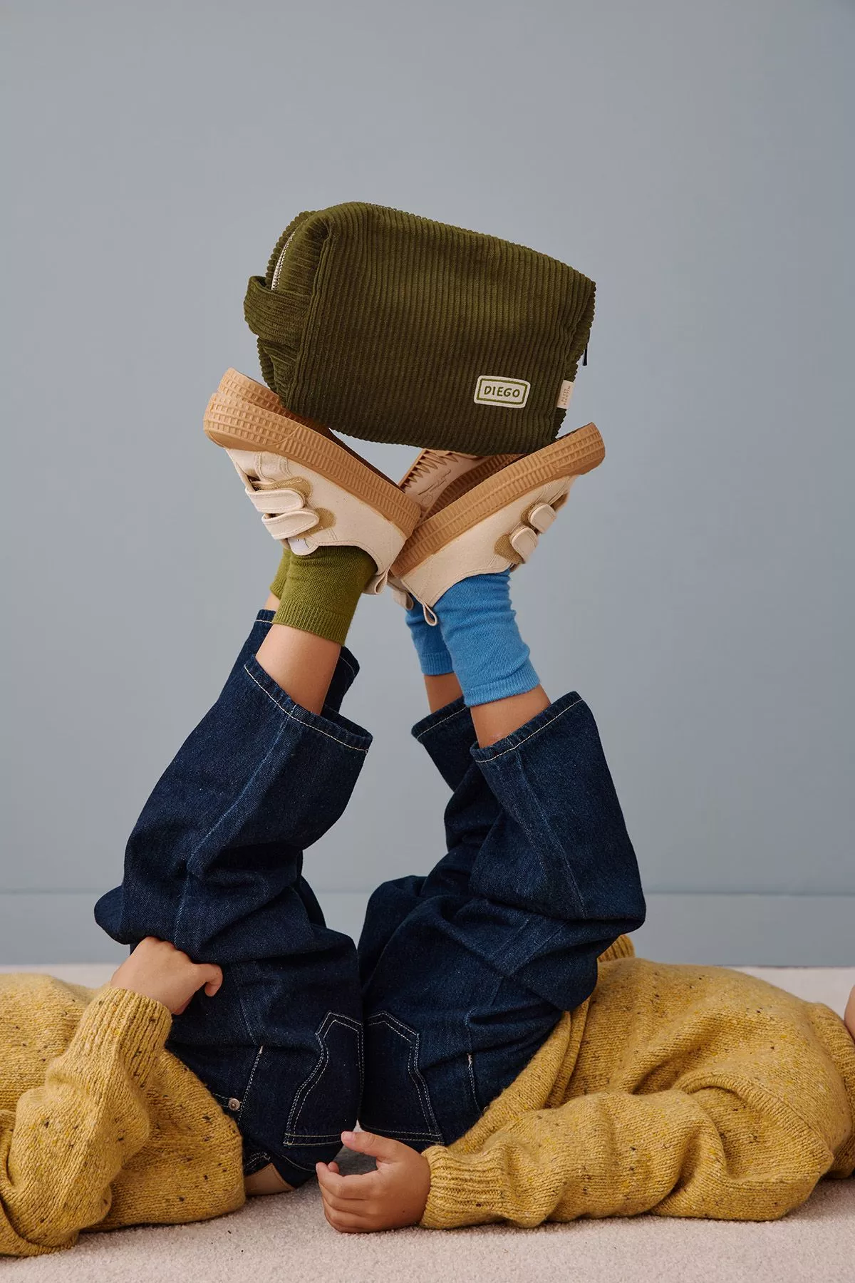 personalized corduroy toiletry bag for babies, kids, and parents