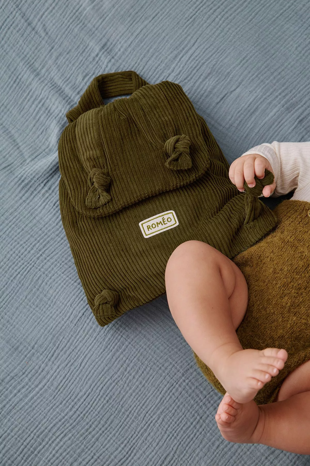 Mochila personalizada de pana para bebés