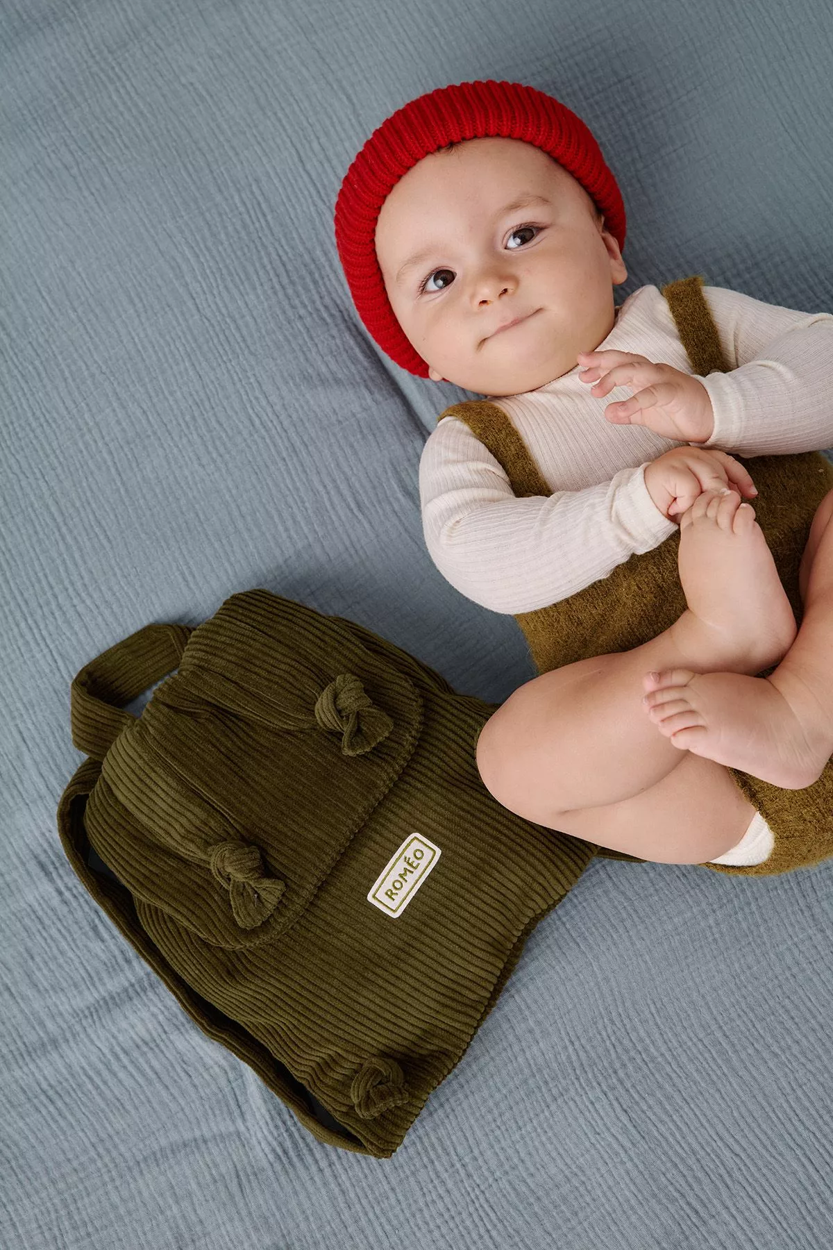 Mochila personalizada de pana para bebés
