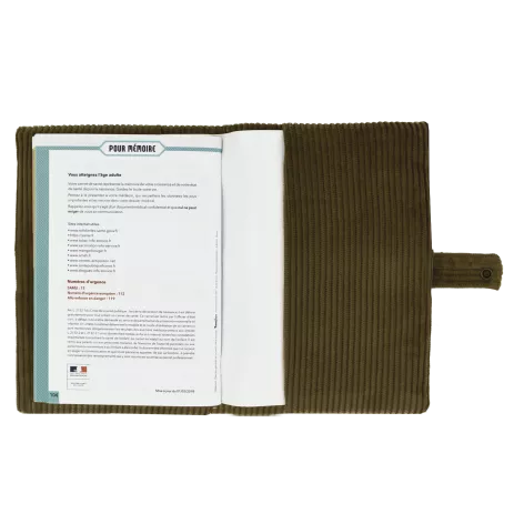 protège carnet de santé personnalisé en velours côtelé pour bébé