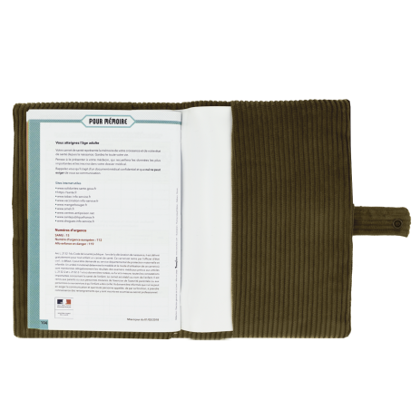 personalized corduroy baby health record cover