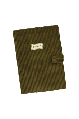 Funda personalizada de pana para la cartilla de salud del bebé