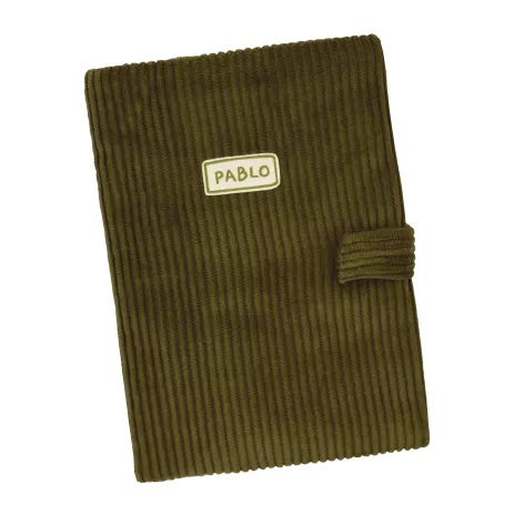 Funda personalizada de pana para la cartilla de salud del bebé