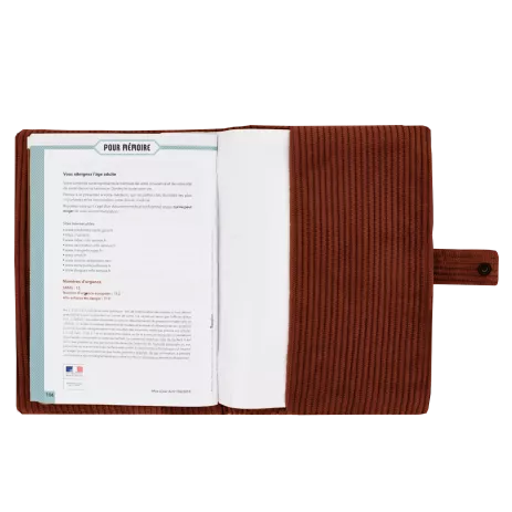protège carnet de santé personnalisé en velours côtelé pour bébé