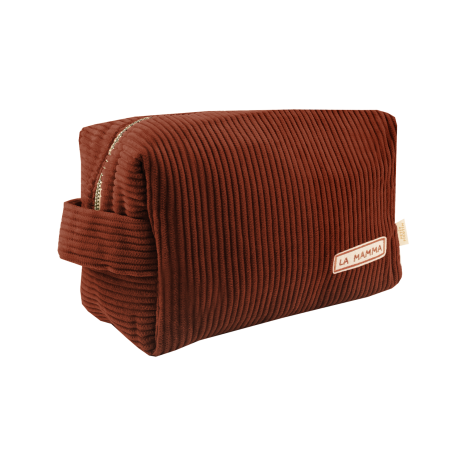 trousse de toilette personnalisée en velours côtelé bébé enfant parent