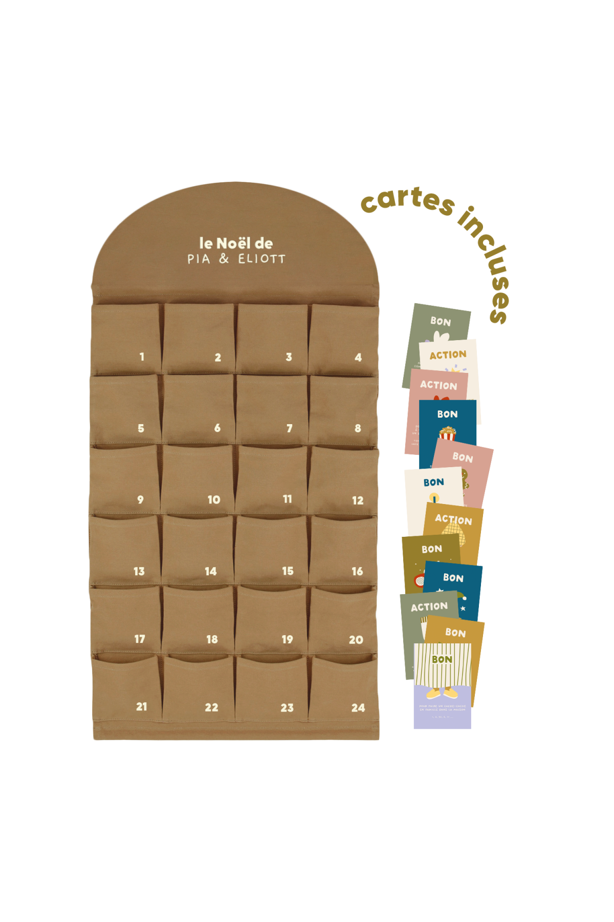 personalized fabric Advent calendar for Christmas