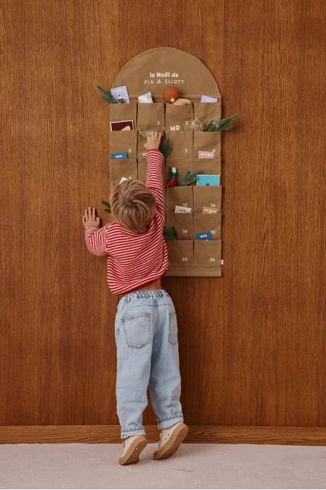 calendrier de l'avent personnalisé en tissu pour noël