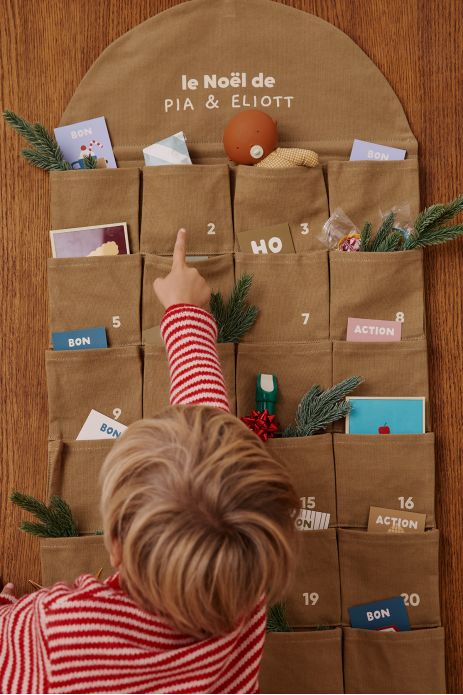 personalized fabric Advent calendar for Christmas