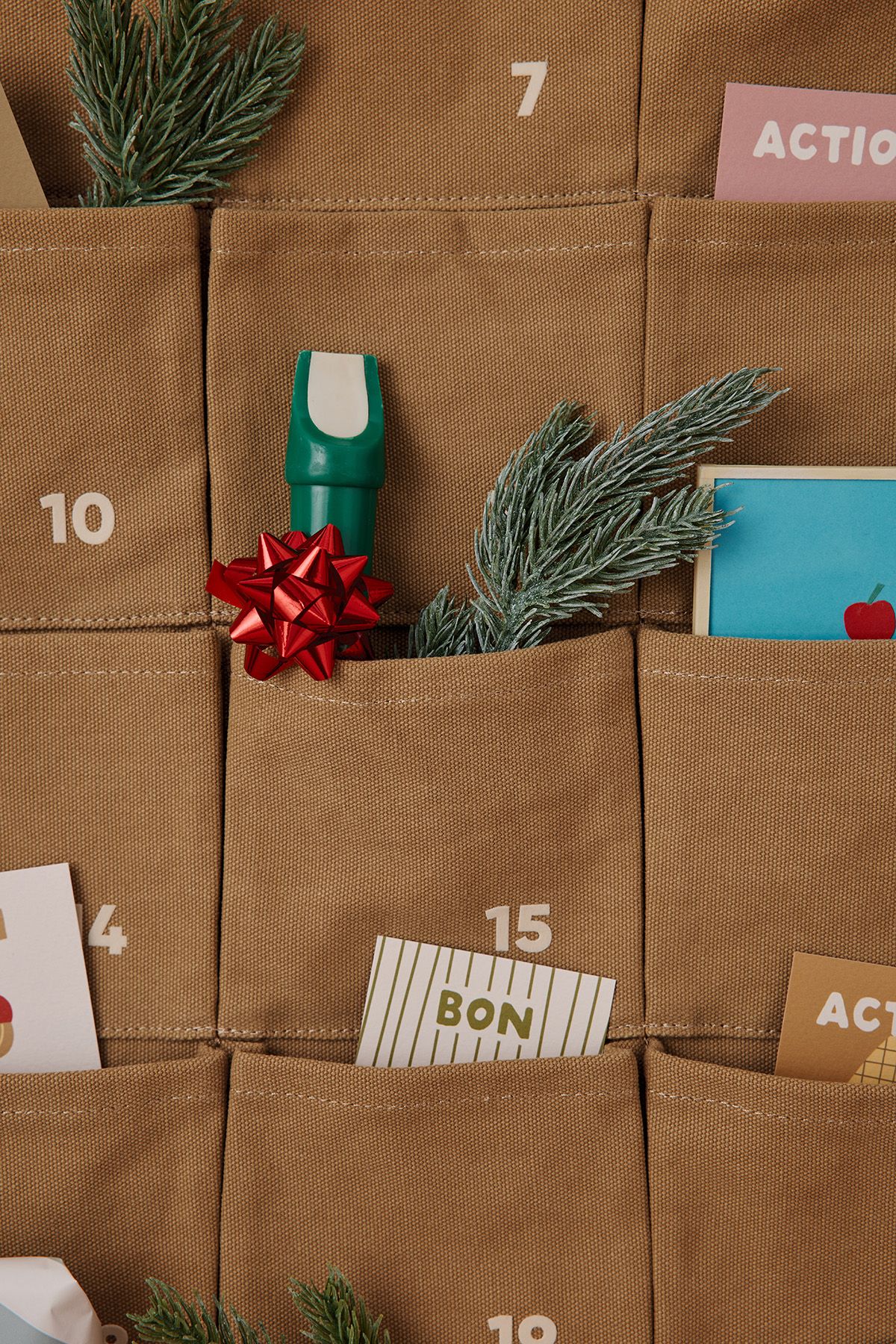Calendario de Adviento de tela personalizado para Navidad