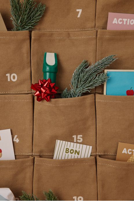 calendrier de l'avent personnalisé en tissu pour noël