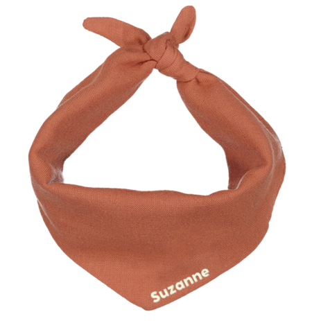 Personalized solid-color cotton scarf for a baby or child's plush toy